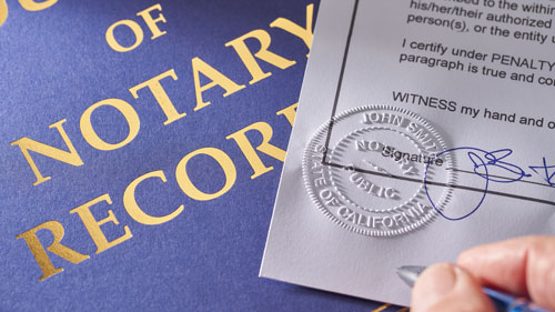 Photo of notary documents